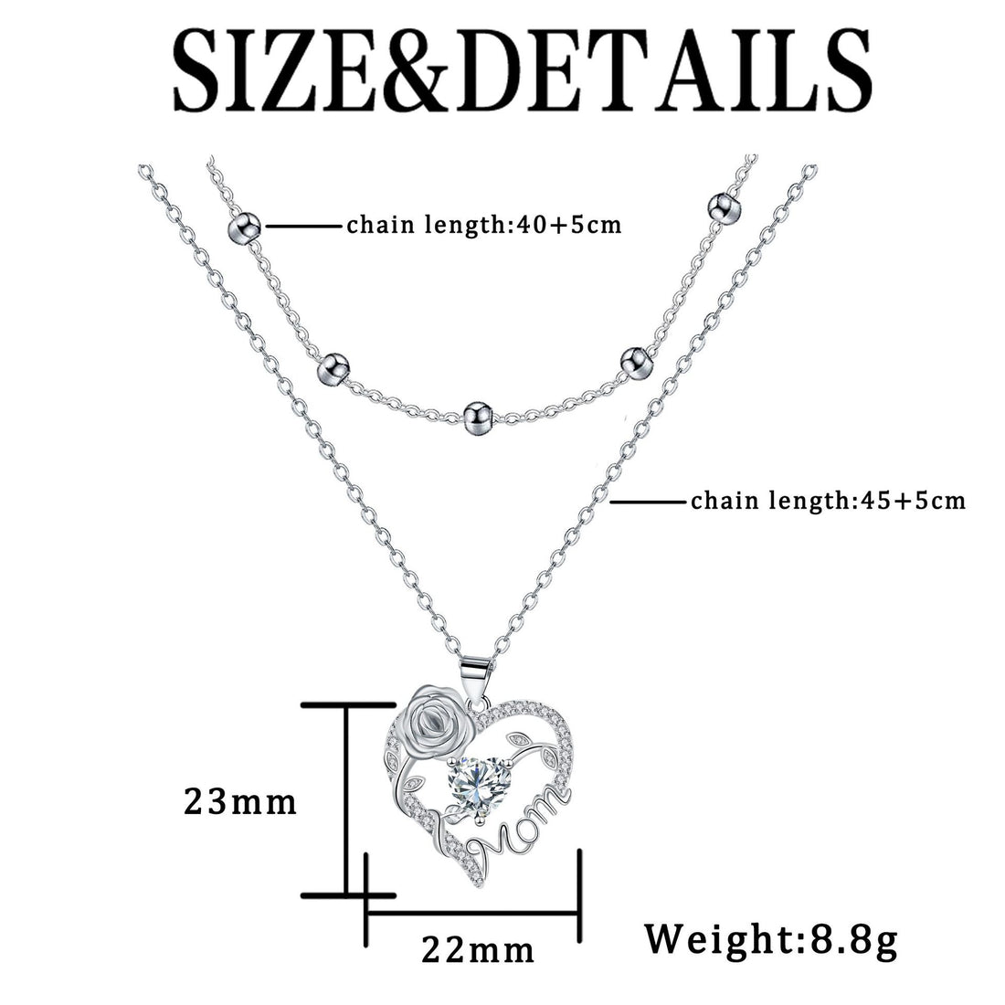 Elegant Heart-Shaped Double-Layer Necklace For Women